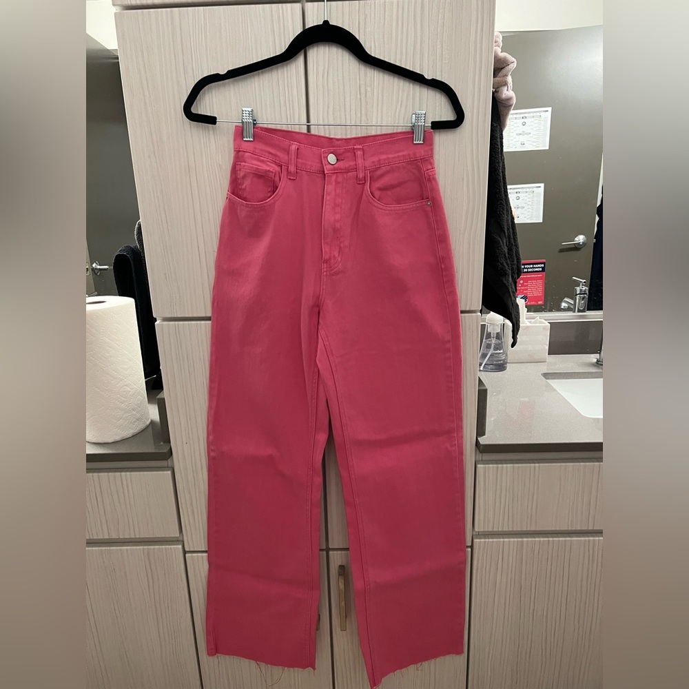 pink jeans